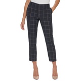 Womens Mid-Rise Plaid Ankle Pants