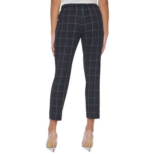 타미힐피거 Womens Mid-Rise Plaid Ankle Pants