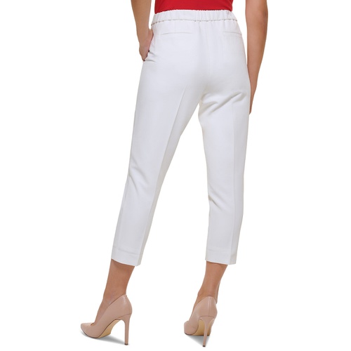 타미힐피거 Womens Cropped Elastic-Back Sloane Ankle Pants