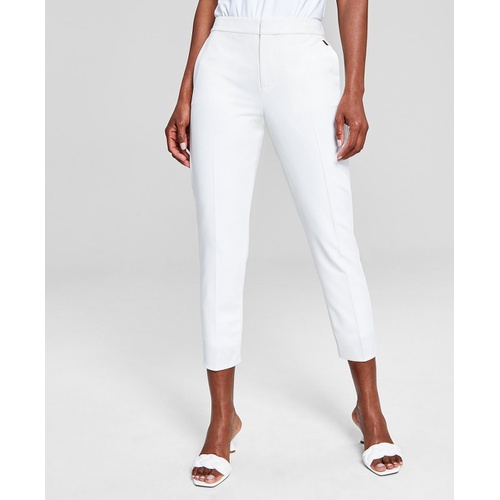 타미힐피거 Womens Cropped Elastic-Back Sloane Ankle Pants