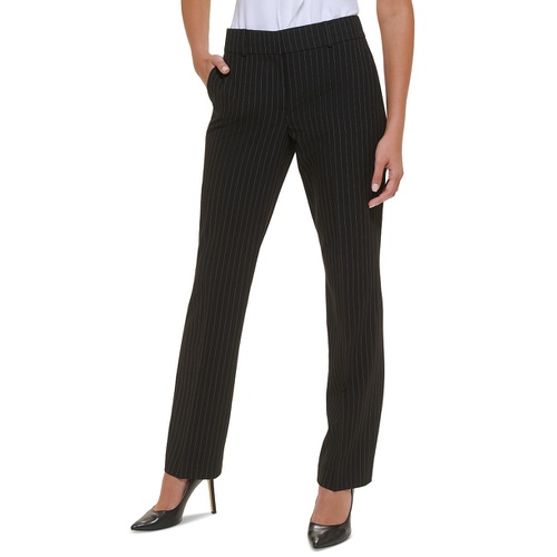 타미힐피거 Womens Striped Sutton Straight-Leg Trousers