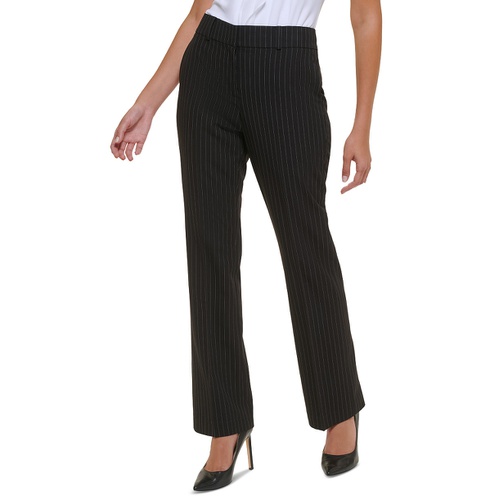 타미힐피거 Womens Striped Sutton Straight-Leg Trousers