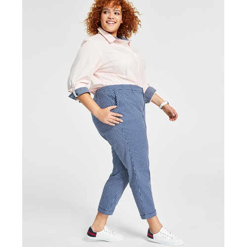 타미힐피거 Plus Size Hampton Gingham Chino Pants