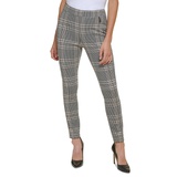 Womens Plaid Stretch Pull-On Pants