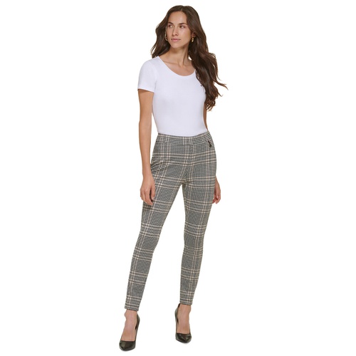 타미힐피거 Womens Plaid Stretch Pull-On Pants