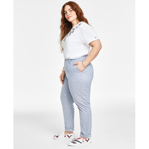 타미힐피거 Plus Size Pinstripe Hampton Chino Pants