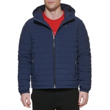 Mens Stretch Quilted Hooded Jacket