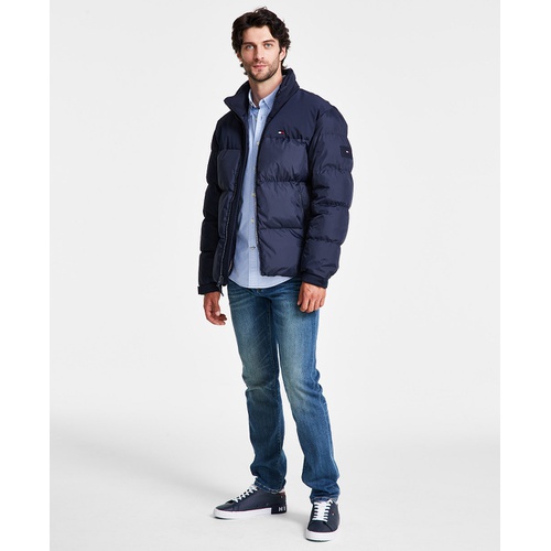 타미힐피거 Mens Mixed-Media Puffer Jacket