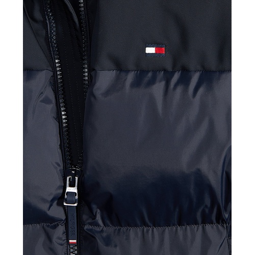 타미힐피거 Mens Mixed-Media Puffer Jacket