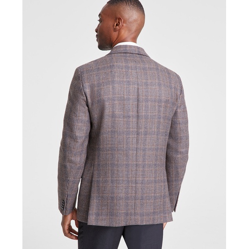 타미힐피거 Mens Modern-Fit Plaid Wool Sport Coat