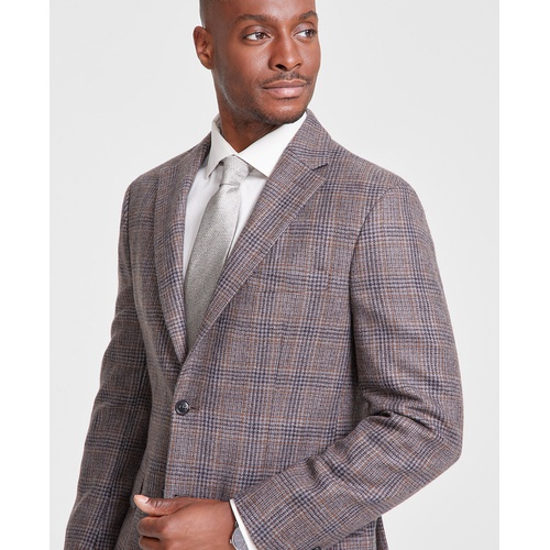 타미힐피거 Mens Modern-Fit Plaid Wool Sport Coat