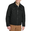 Mens Faux Suede Trucker Jacket