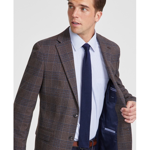 타미힐피거 Mens Modern-Fit Plaid Sport Coat