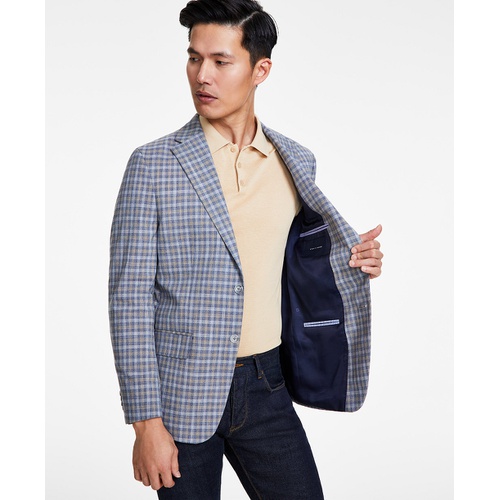 타미힐피거 Mens Modern-Fit Windowpane Sport Coat