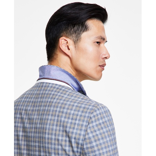 타미힐피거 Mens Modern-Fit Windowpane Sport Coat