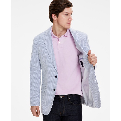 타미힐피거 Mens Modern-Fit Seersucker Sport Coat