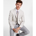 Mens Modern-Fit Tan Check Sport Coat