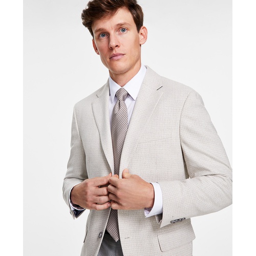 타미힐피거 Mens Modern-Fit Tan Check Sport Coat