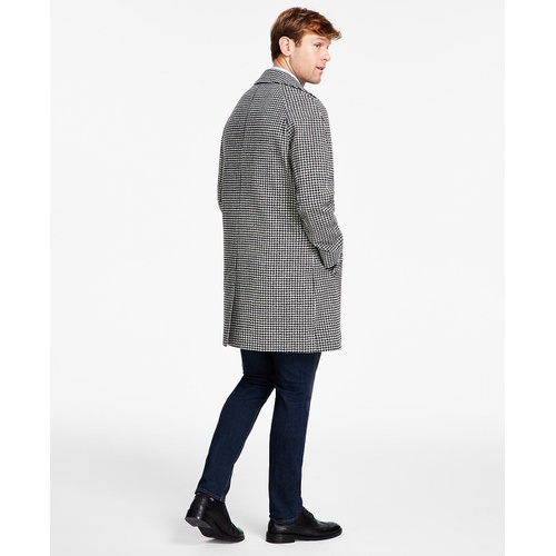 타미힐피거 Mens Modern-Fit Stretch Water-Resistant Houndstooth Overcoat