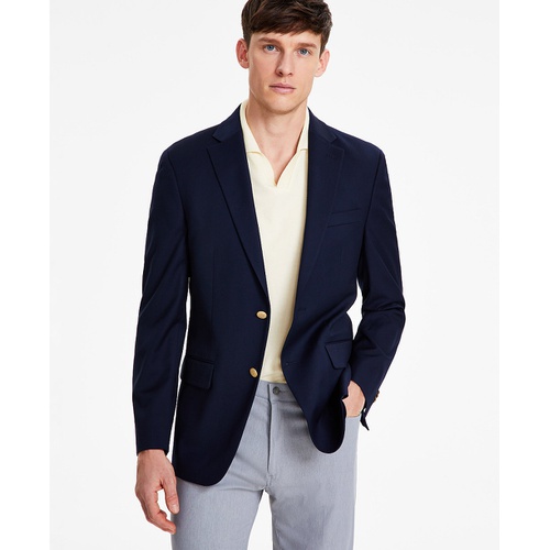 타미힐피거 Mens Modern-Fit Solid Navy Blazer