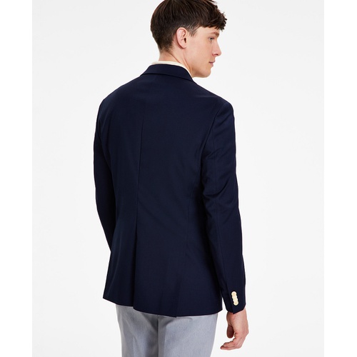 타미힐피거 Mens Modern-Fit Solid Navy Blazer