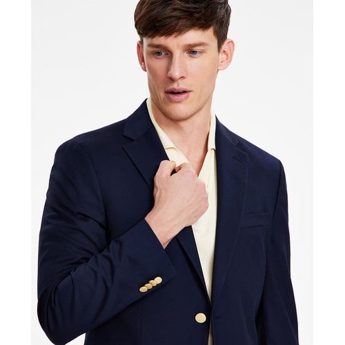 타미힐피거 Mens Modern-Fit Solid Navy Blazer