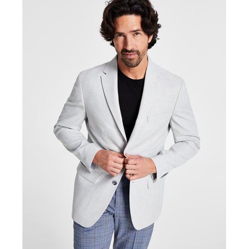 타미힐피거 Mens Modern-Fit Grey Weave Sport Coat