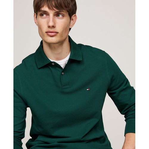 타미힐피거 Mens 1985 Regular-Fit Long-Sleeve Polo Shirt