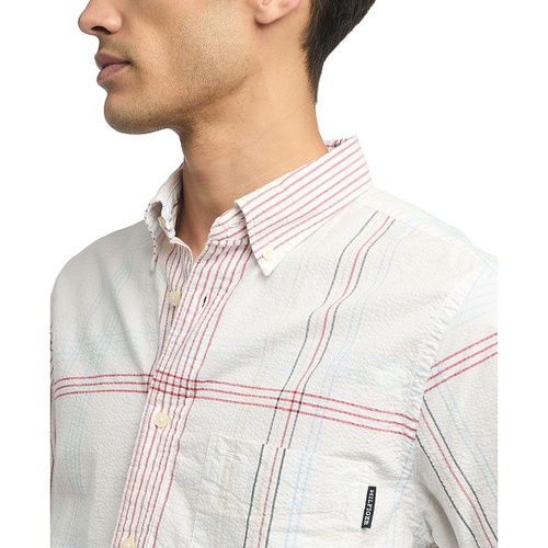 타미힐피거 Mens Printed Short Sleeve Button-Down Shirt