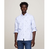 Mens Fil Coupe Short Sleeve Striped Logo Button-Down Shirt