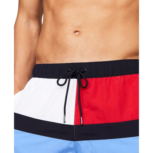 타미힐피거 Mens Long Drawstring Flag 7 Swim Trunks