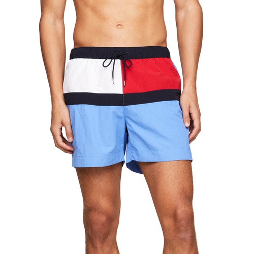 타미힐피거 Mens Long Drawstring Flag 7 Swim Trunks