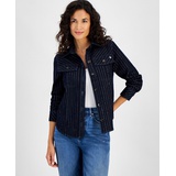 Womens Denim Shine Long Sleeve Shacket