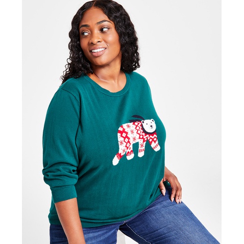 타미힐피거 Plus Size Polar Bear Graphic Sweater