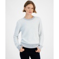 Womens Metallic Crewneck Sweater