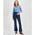 Womens Seamed Flare Leg Denim Jeans