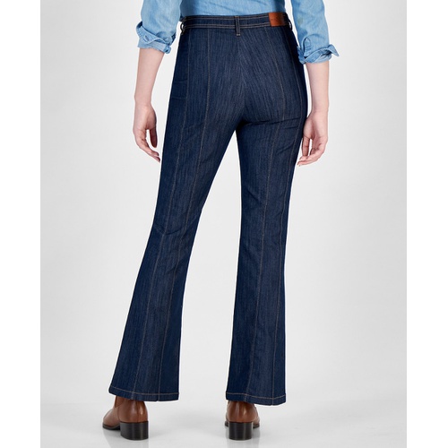 타미힐피거 Womens Seamed Flare Leg Denim Jeans