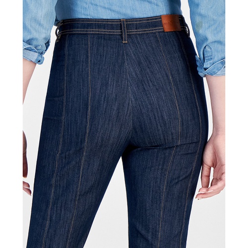 타미힐피거 Womens Seamed Flare Leg Denim Jeans