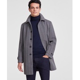 Mens Herringbone Charcoal Overcoat