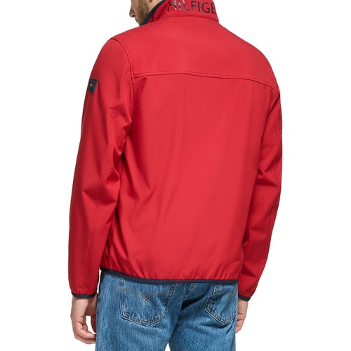 타미힐피거 Mens Regular Fit Colorblocked Soft Shell Jacket