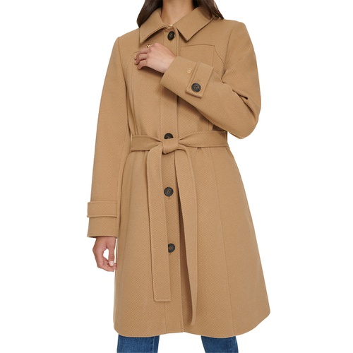 타미힐피거 Womens Single-Breasted Belted Coat