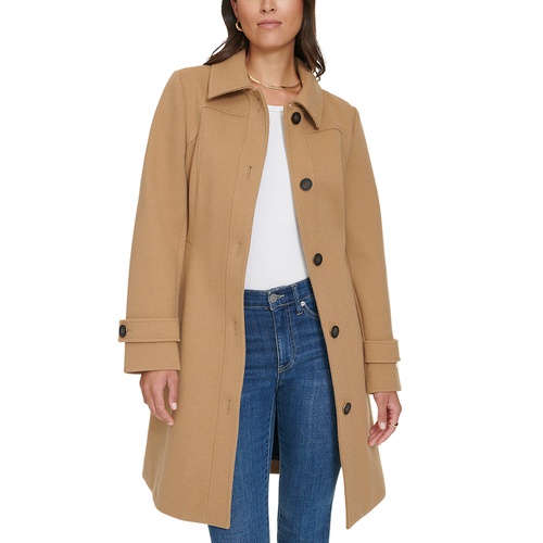 타미힐피거 Womens Single-Breasted Belted Coat