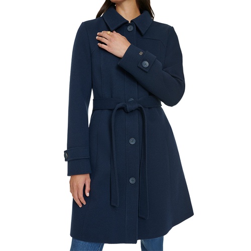 타미힐피거 Womens Single-Breasted Belted Coat