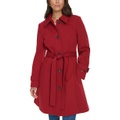 Womens Single-Breasted Belted Coat