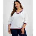 Plus Size V Neck Sweater