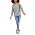 Womens Cable-Knit Pullover Sweater