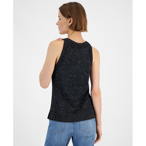 타미힐피거 Womens Metallic Sleeveless Sweater