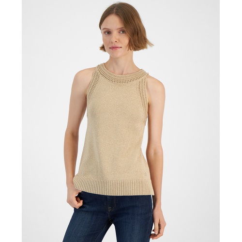 타미힐피거 Womens Metallic Sleeveless Sweater