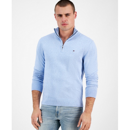 타미힐피거 Mens Quarter Zip Pullover Knit Sweater