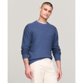 Mens Textured Knit Stripe Crewneck Sweater